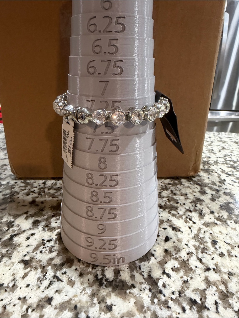 Chico's Silver Crystal Stretch Bracelet